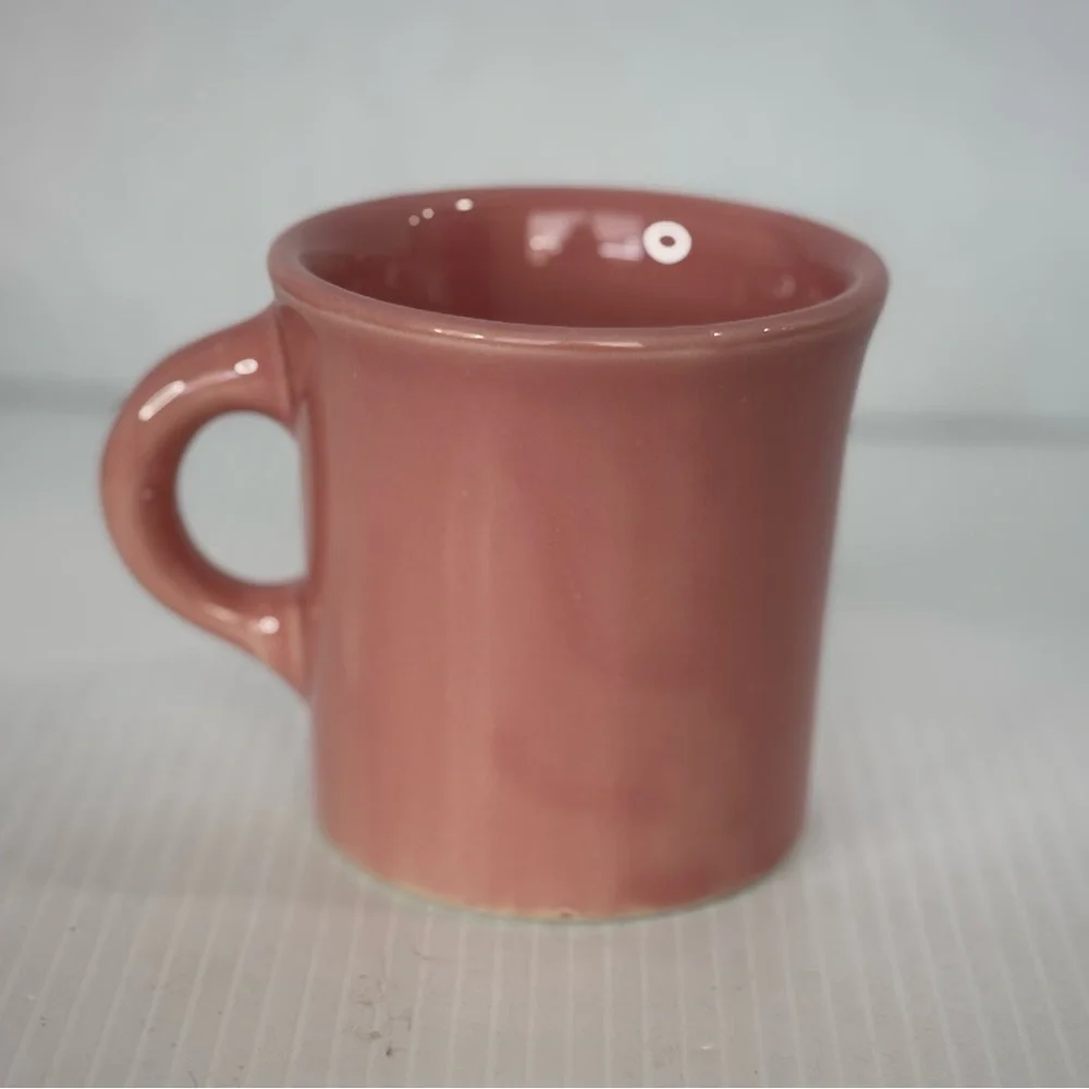 VTG Rare Homer Laughlin HLC/USA Coffee mug Cup Pink/rose/Blush Color 3.5”
